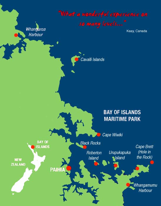 bay of islands map Ecocruz Bay Of Islands Our Route bay of islands map